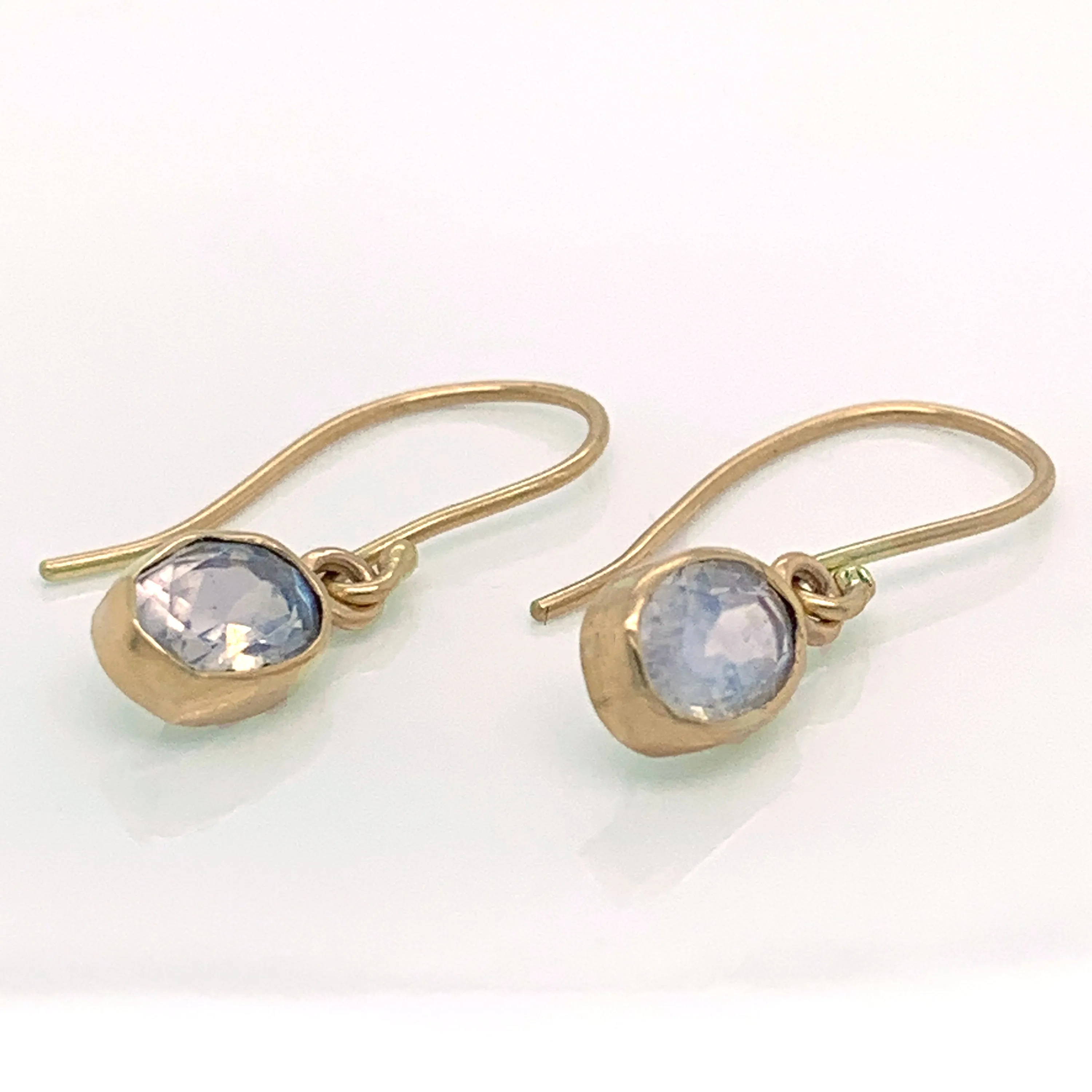 Rainbow Moonstone Gold Earrings