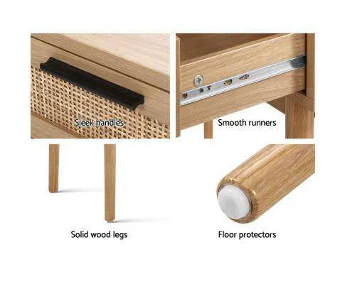 Rattan Console Table Drawer Storage Hallway Tables Drawers