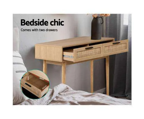 Rattan Console Table Drawer Storage Hallway Tables Drawers