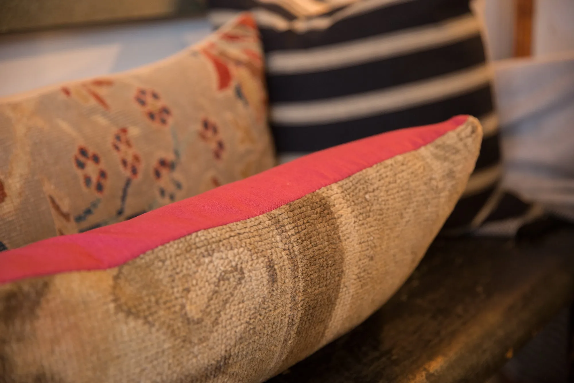 Reclaimed Vintage Turkish Rug Fragment Lumbar Pillow