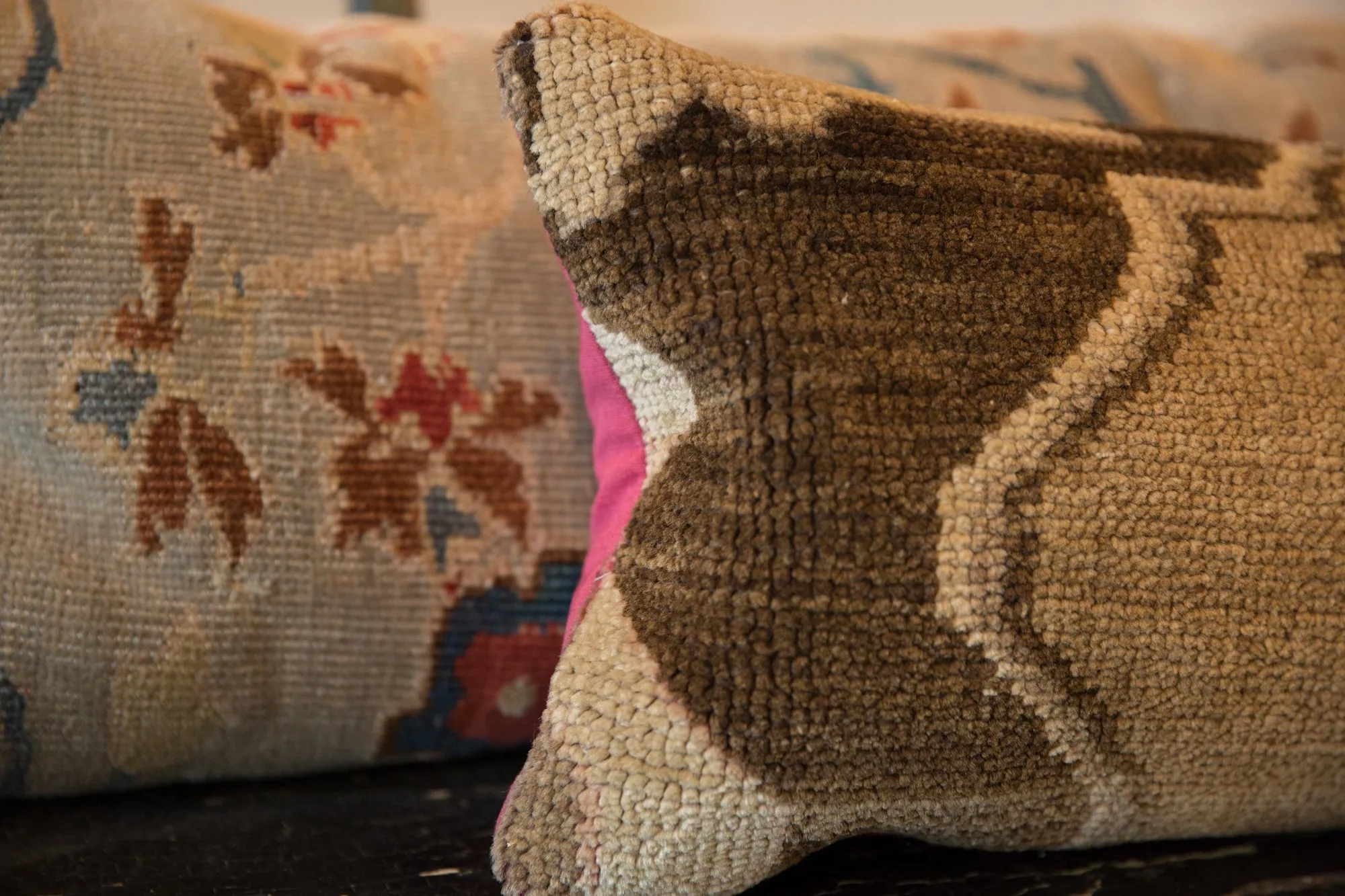Reclaimed Vintage Turkish Rug Fragment Lumbar Pillow