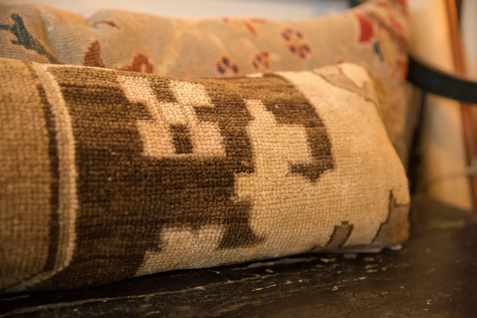 Reclaimed Vintage Turkish Rug Fragment Lumbar Pillow