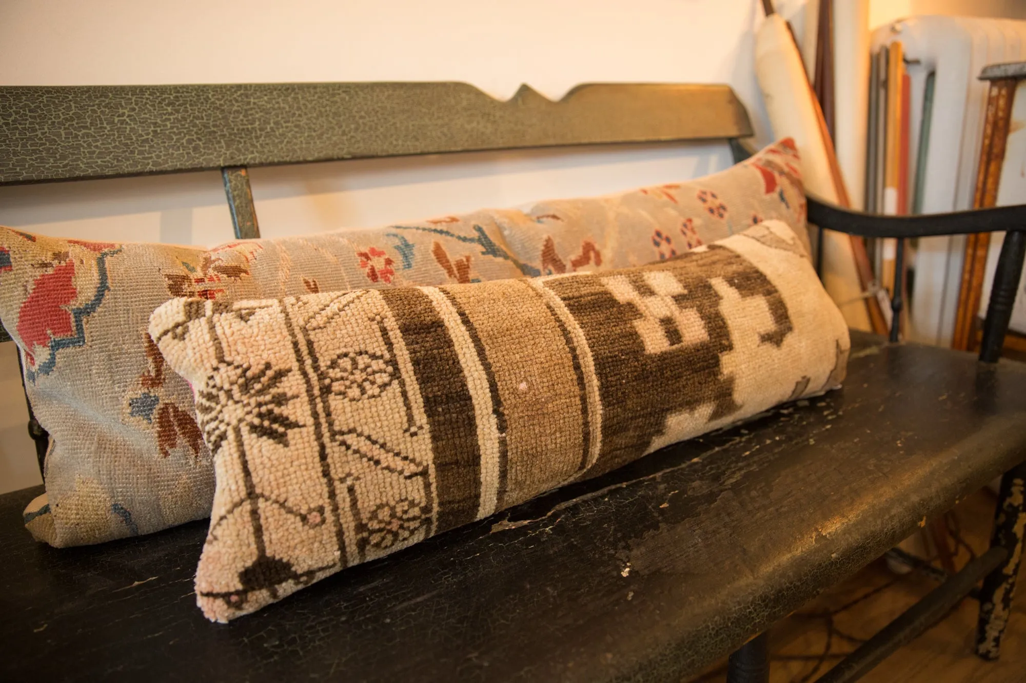 Reclaimed Vintage Turkish Rug Fragment Lumbar Pillow