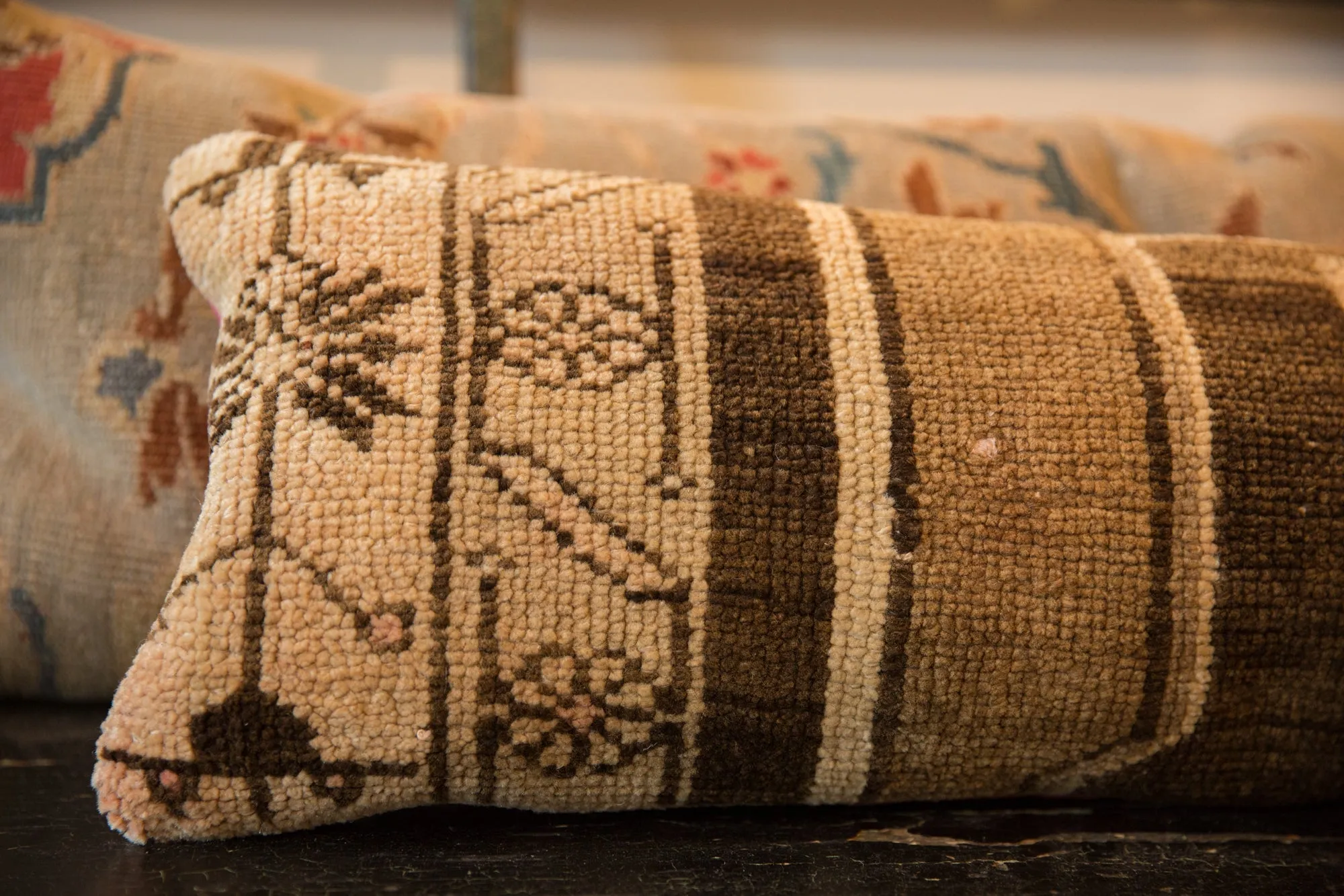 Reclaimed Vintage Turkish Rug Fragment Lumbar Pillow
