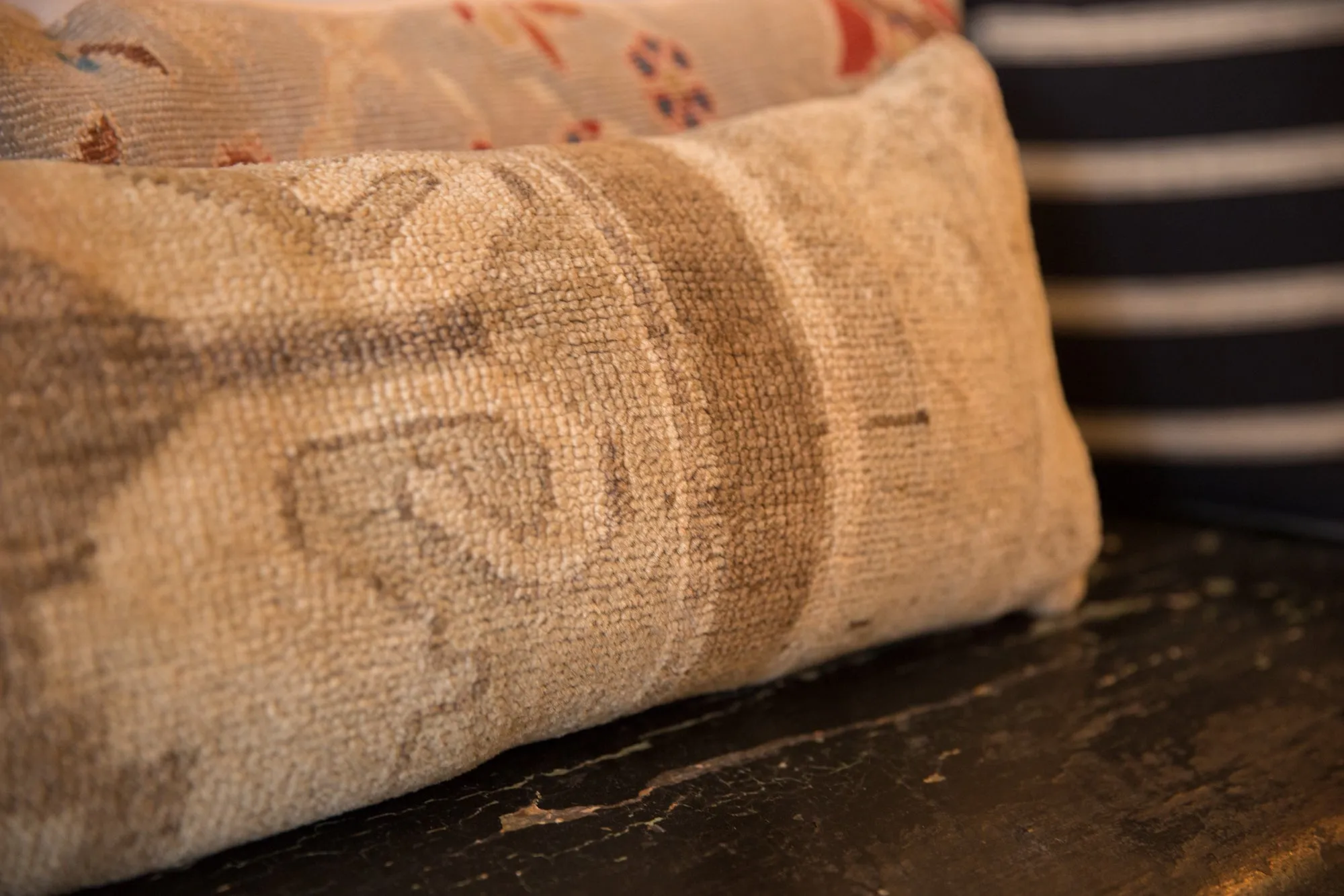 Reclaimed Vintage Turkish Rug Fragment Lumbar Pillow
