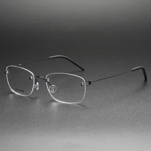 Retro Titanium Rectangle Glasses Frame 297