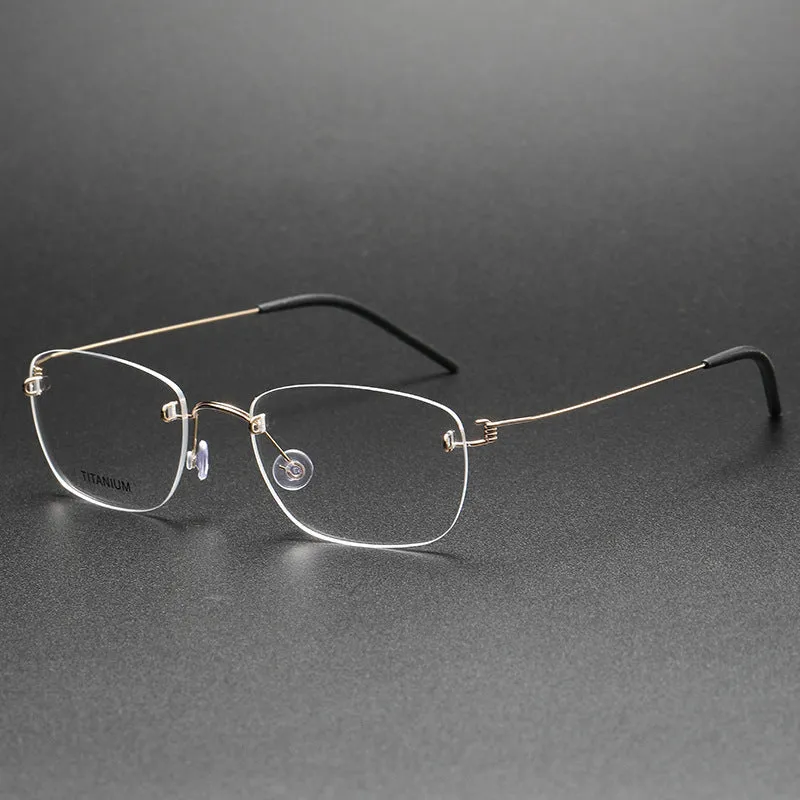 Retro Titanium Rectangle Glasses Frame 297