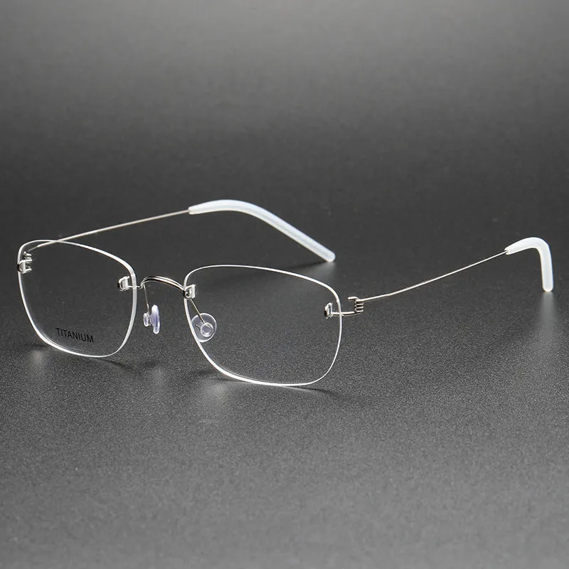 Retro Titanium Rectangle Glasses Frame 297