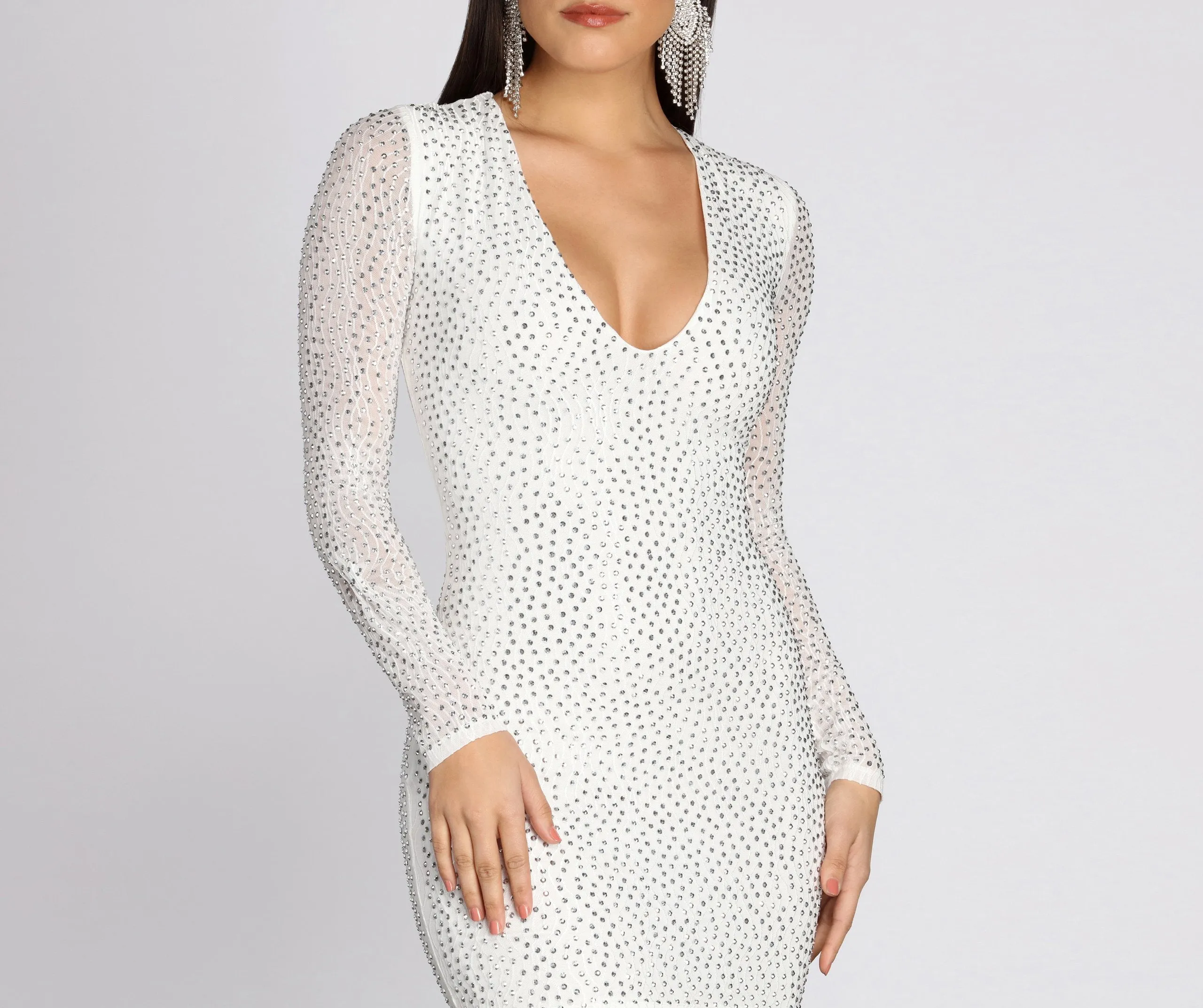 Ria Heat Stone Charming Formal Mini Dress
