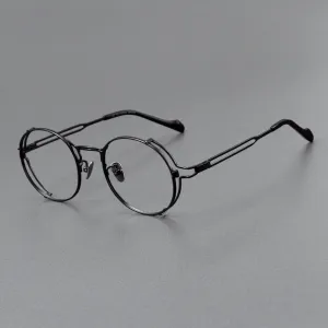 Riven Titanium Vintage Oval Eyeglasses Frames