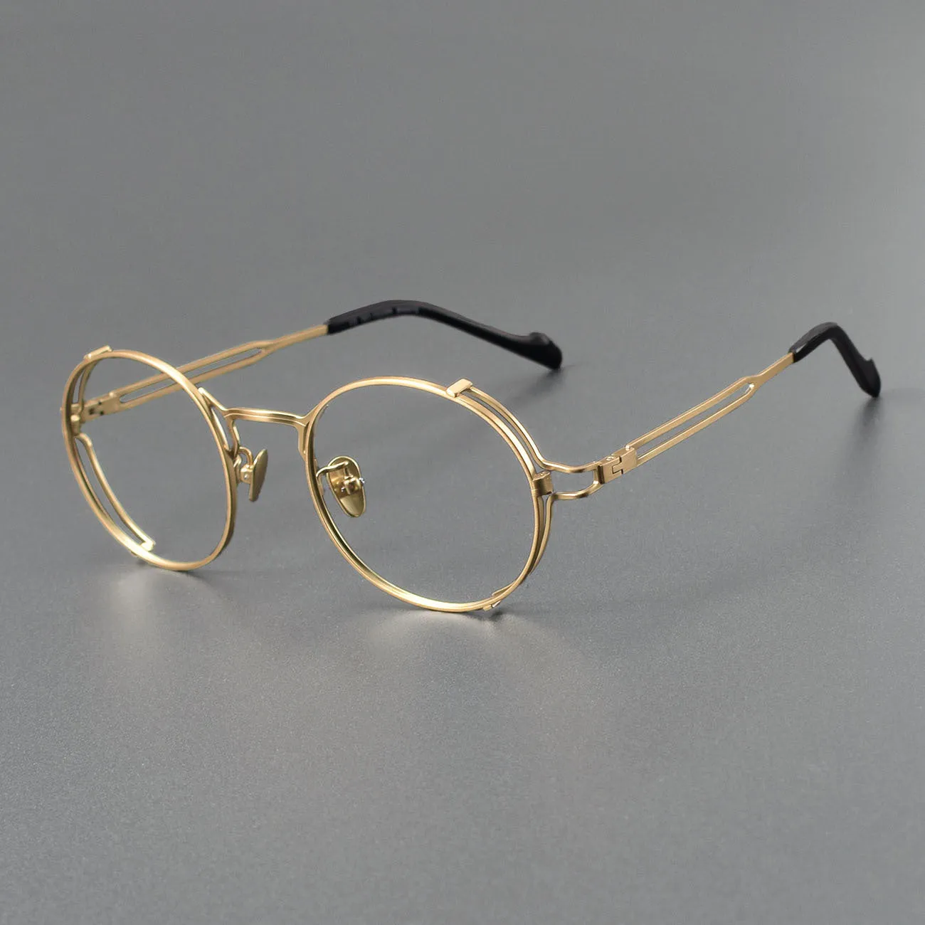 Riven Titanium Vintage Oval Eyeglasses Frames
