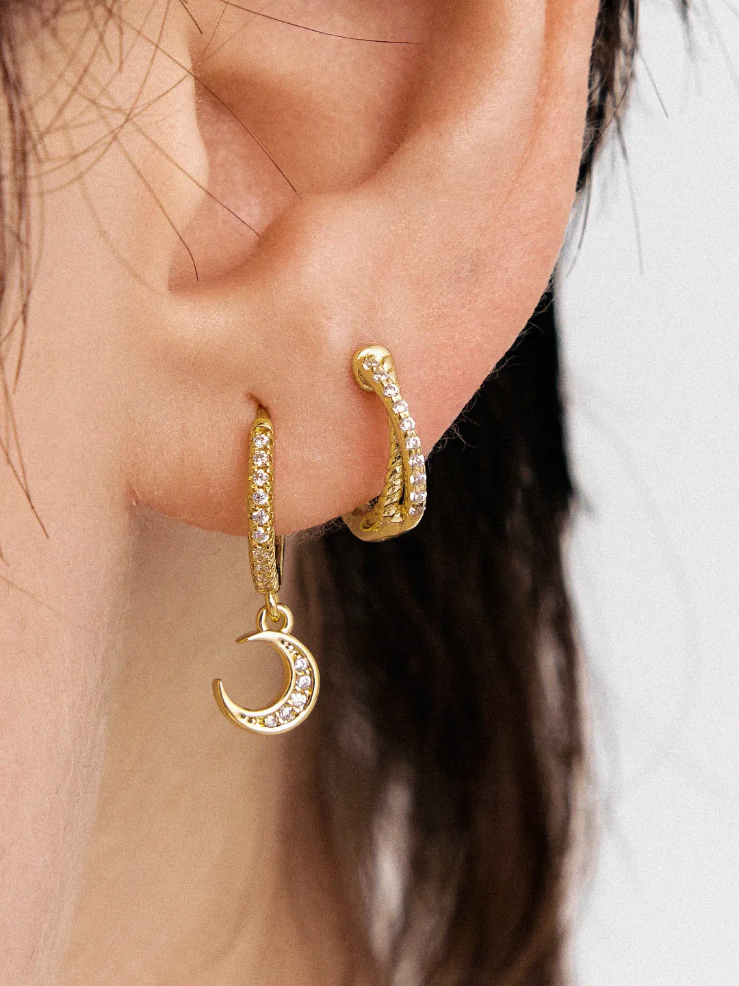 Rope Pave Crystal Huggies