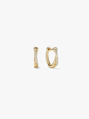 Rope Pave Crystal Huggies