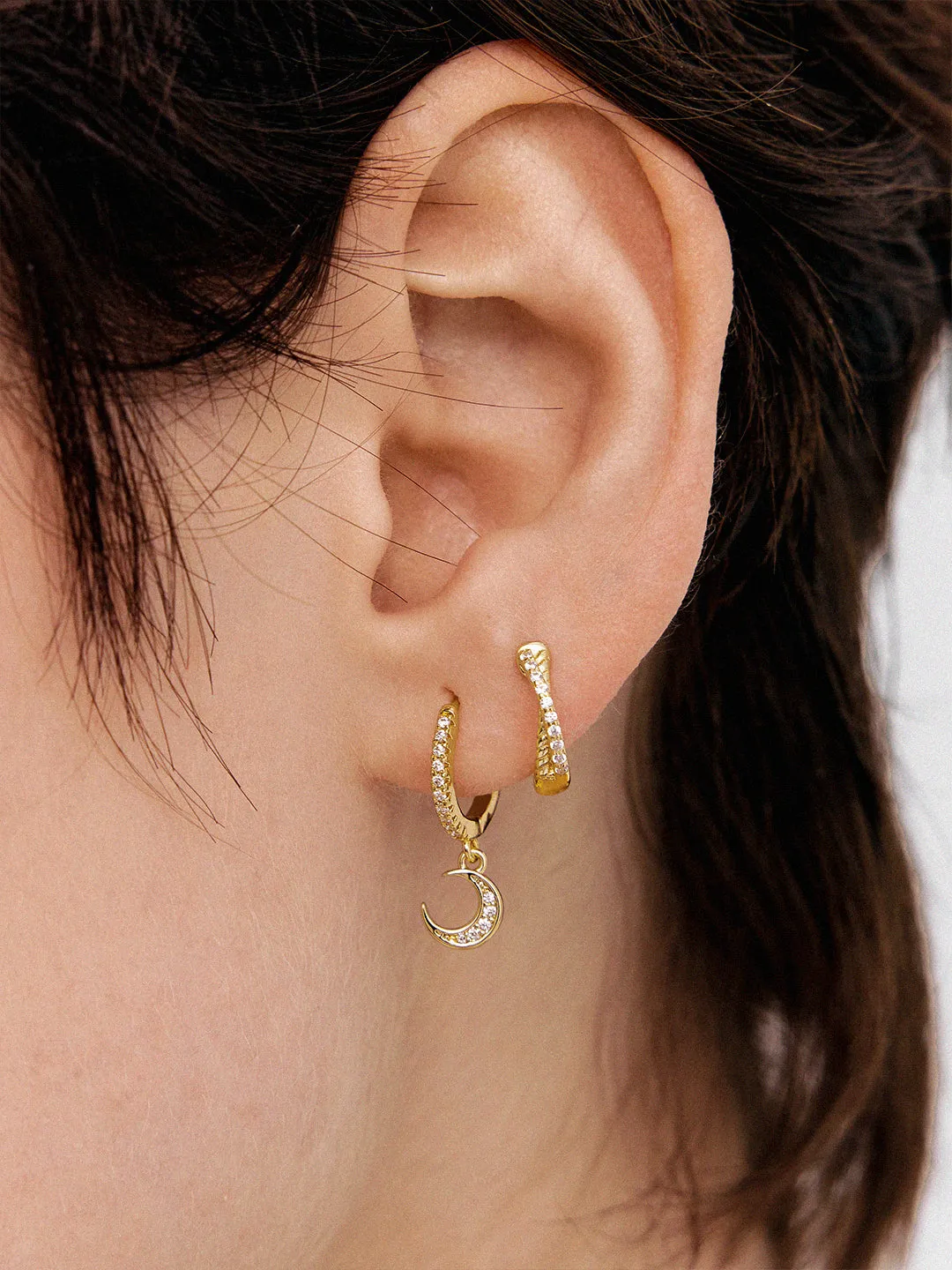 Rope Pave Crystal Huggies