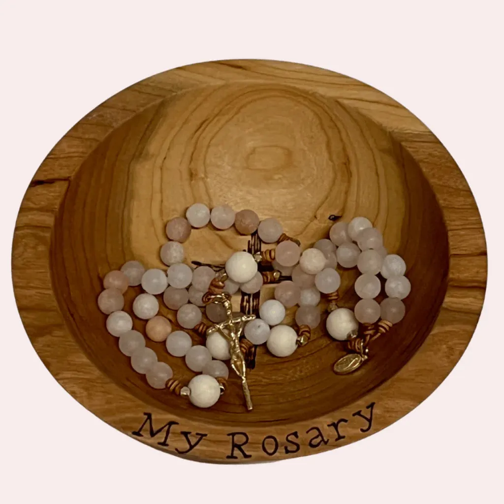 Rosary Cherry Wood  Bowl and Rosary