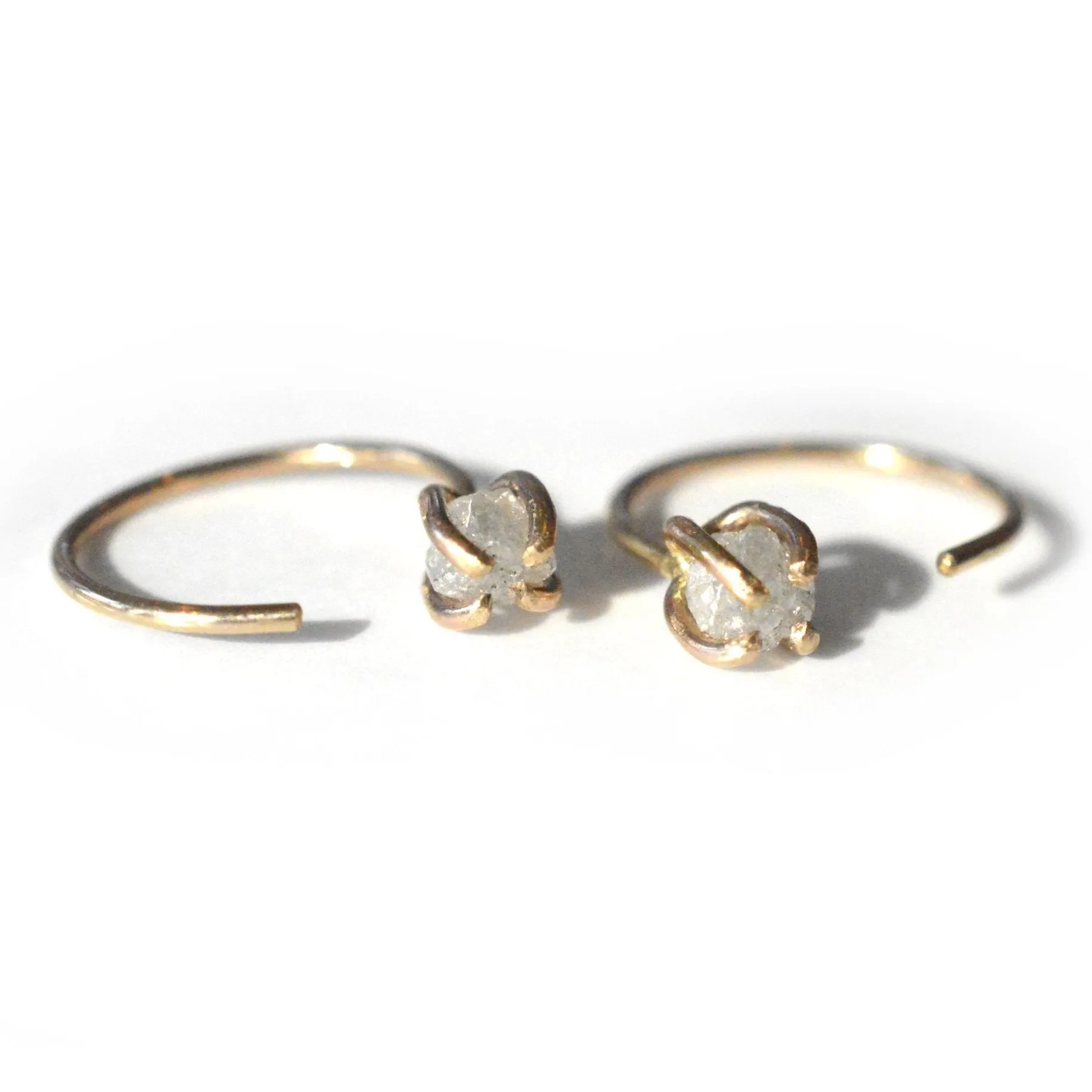 Rough Diamond Ear Hugger Hoops