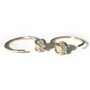 Rough Diamond Ear Hugger Hoops
