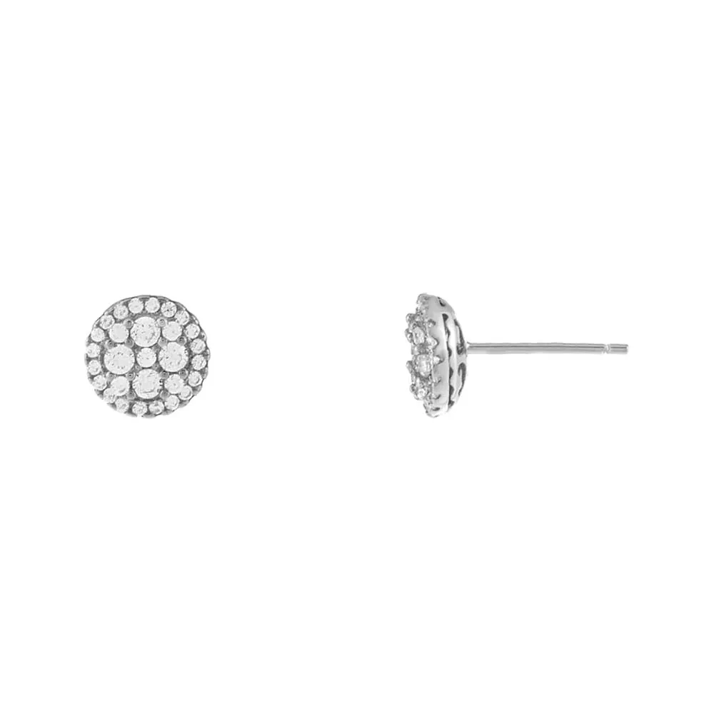 Round CZ Illusion Stud Earring
