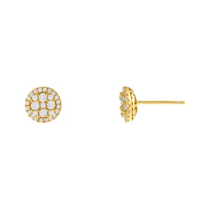 Round CZ Illusion Stud Earring