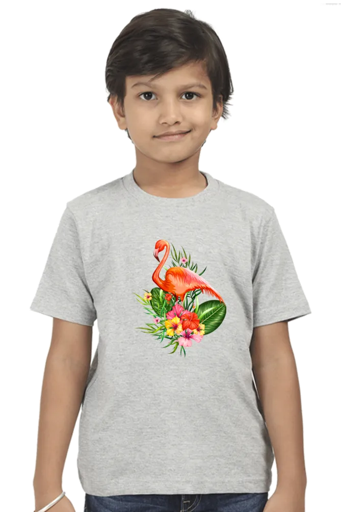 Round Neck T-Shirt (Boys) - Fashionable Flamingo (10 Colours)
