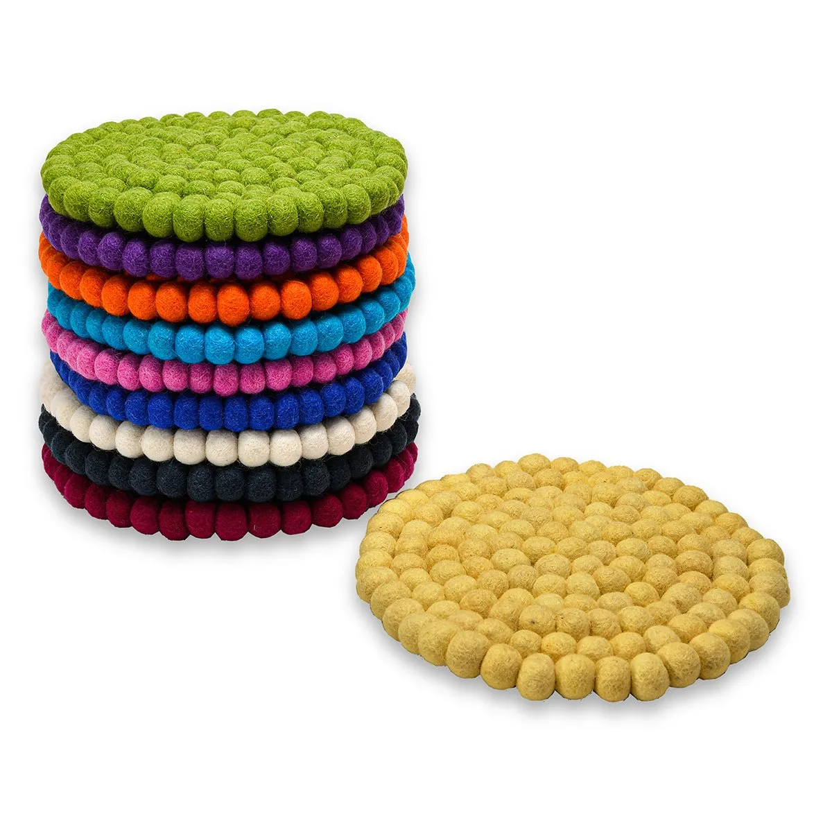 Round Pom-pom Trivets ( 9 Color Options )