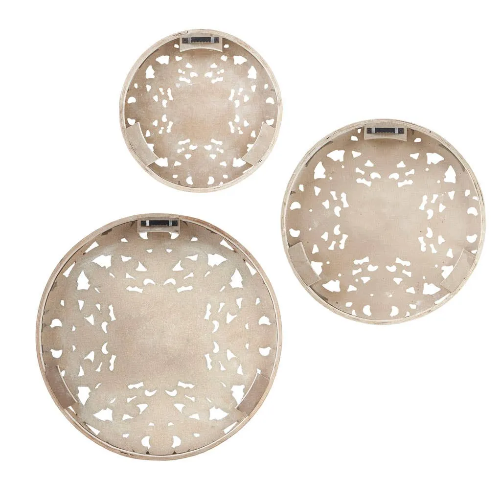 Round Wood Wall Decor Accents (Set of 3)