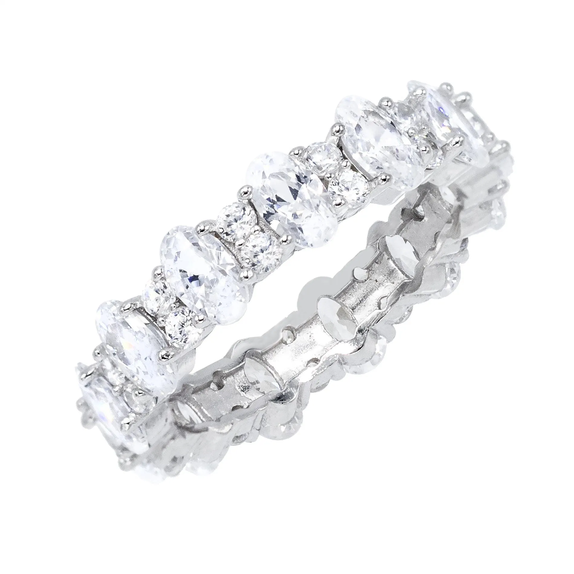 Round X Oval Eternity Band