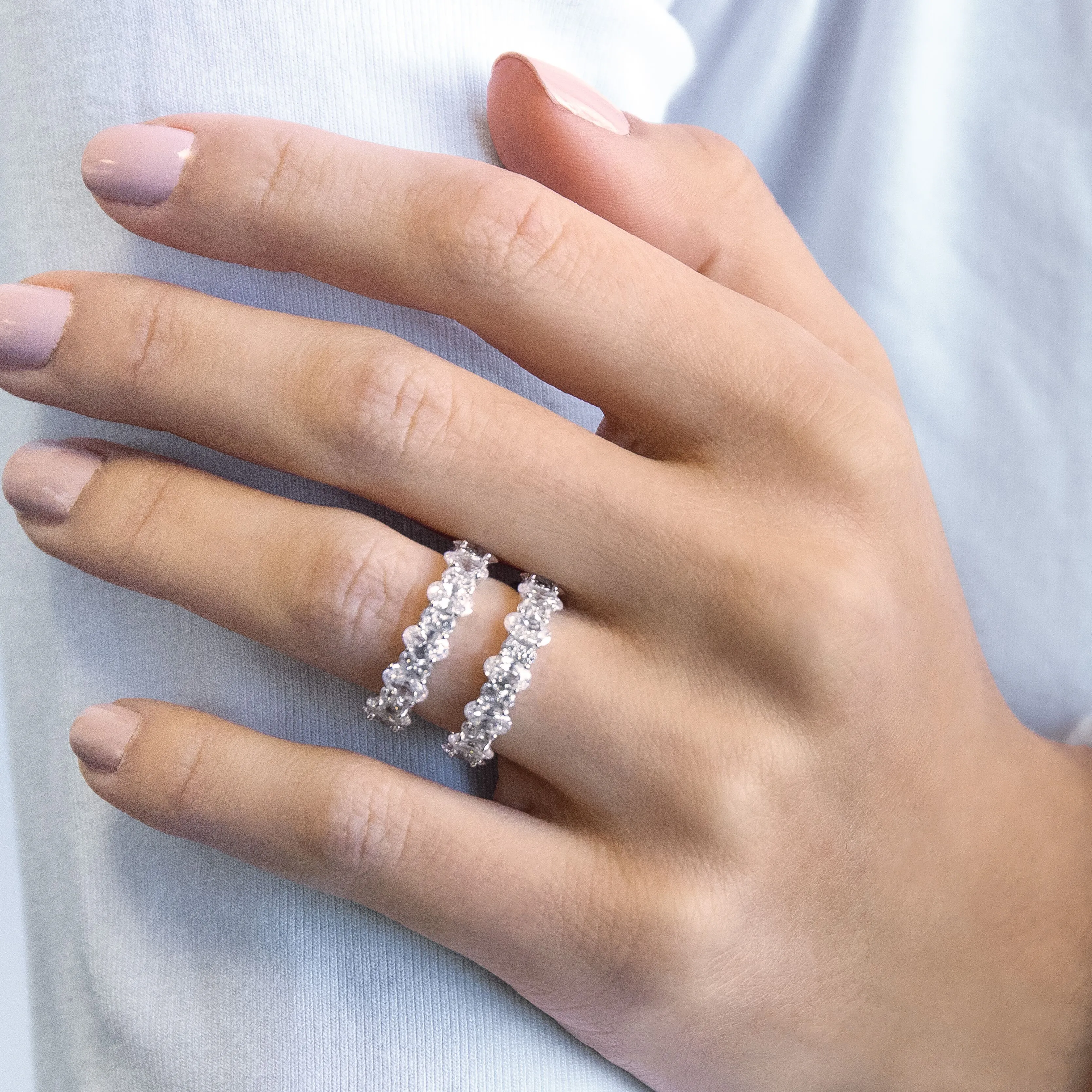 Round X Oval Eternity Band