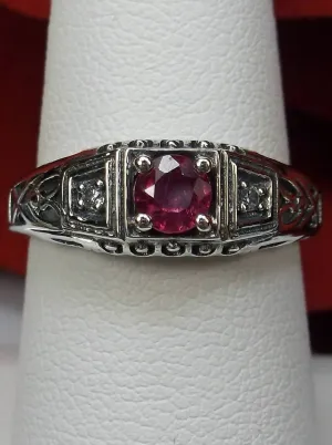 Ruby Ring, Natural Gemstone, Art Deco Jewelry #D49