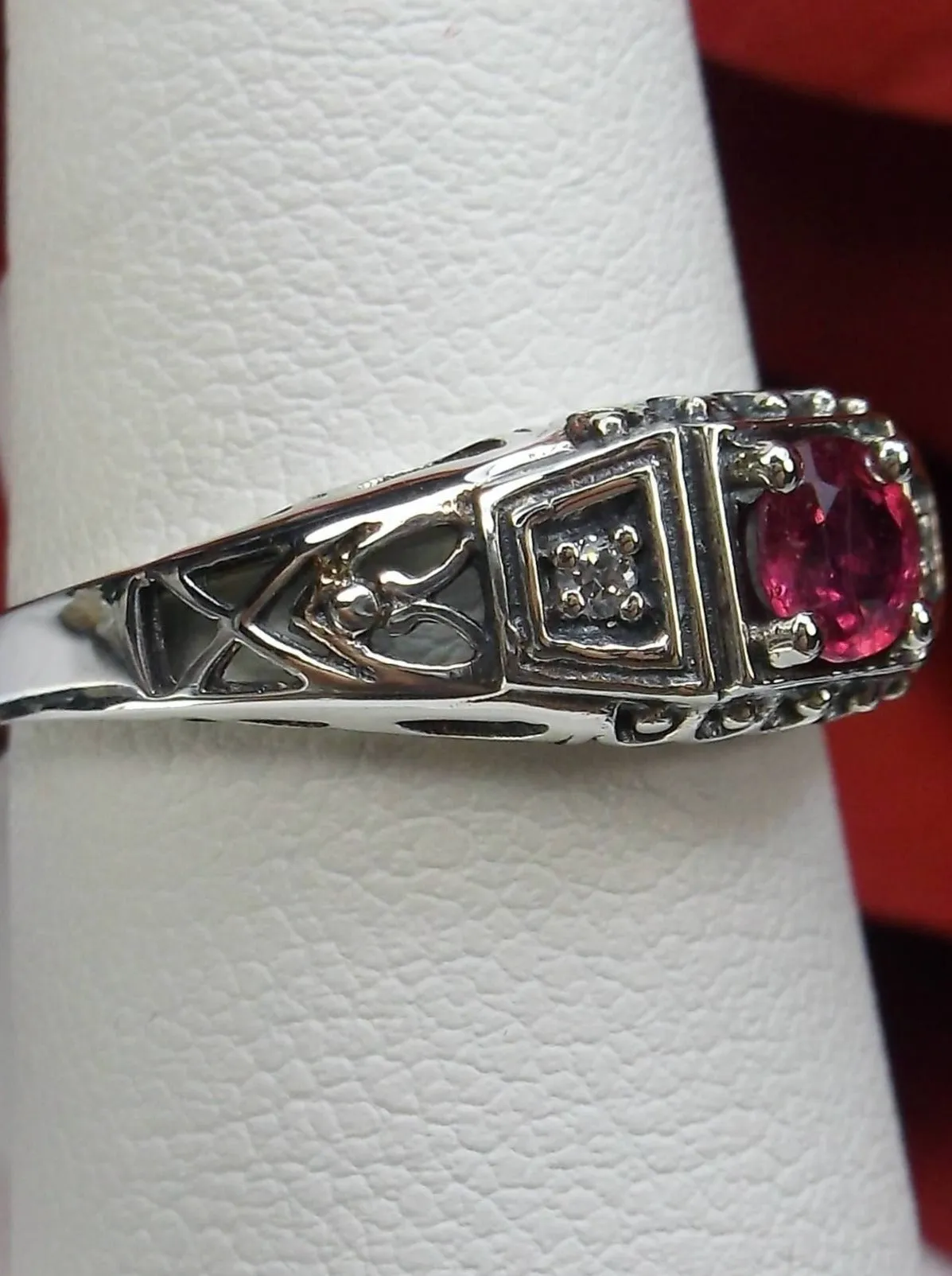 Ruby Ring, Natural Gemstone, Art Deco Jewelry #D49