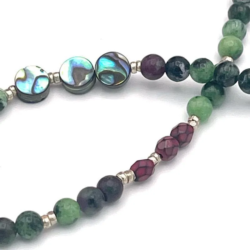 Ruby Zoisite Gemstone Layering Necklace