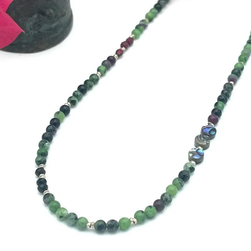 Ruby Zoisite Gemstone Layering Necklace