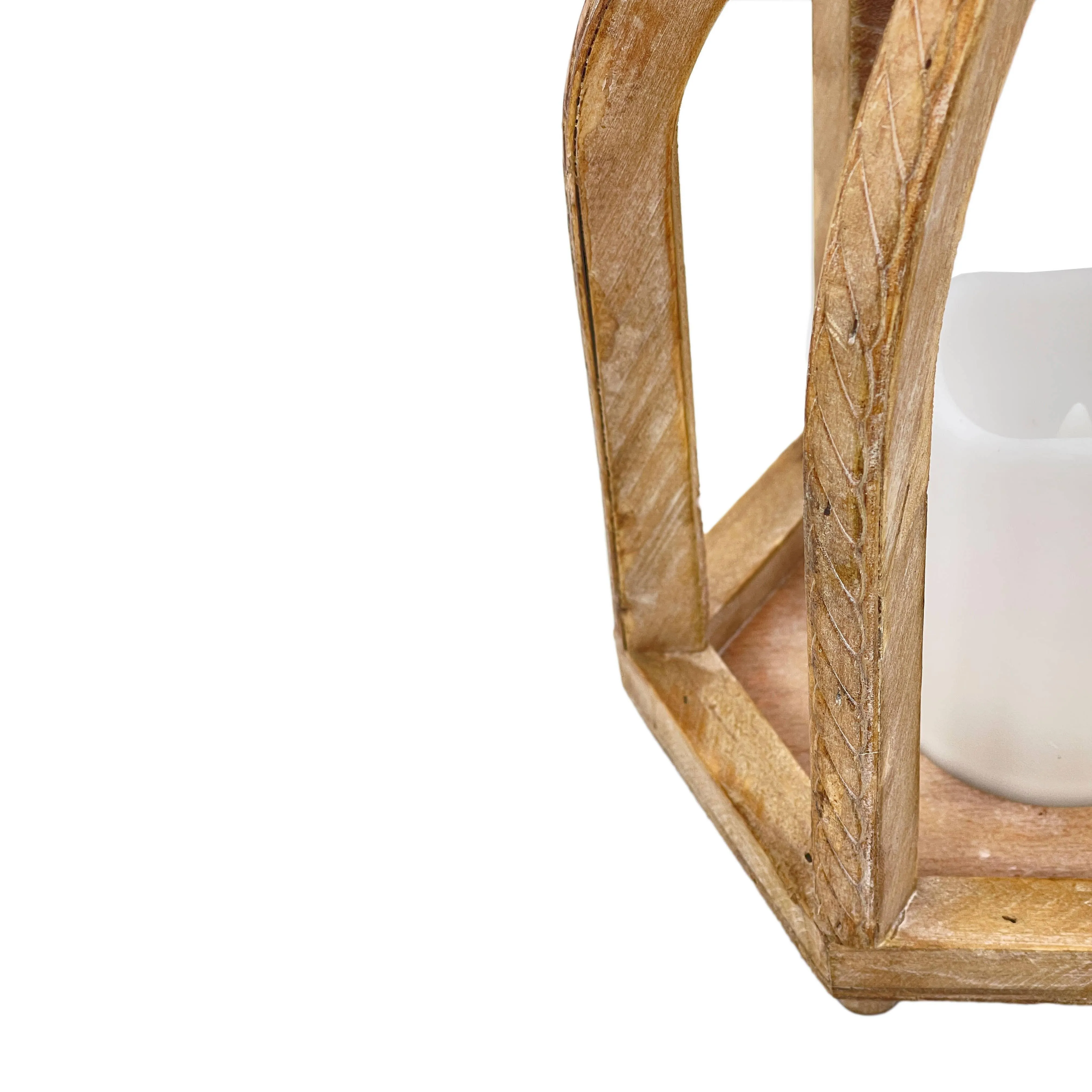 Rustic Wooden LED Candle Lantern