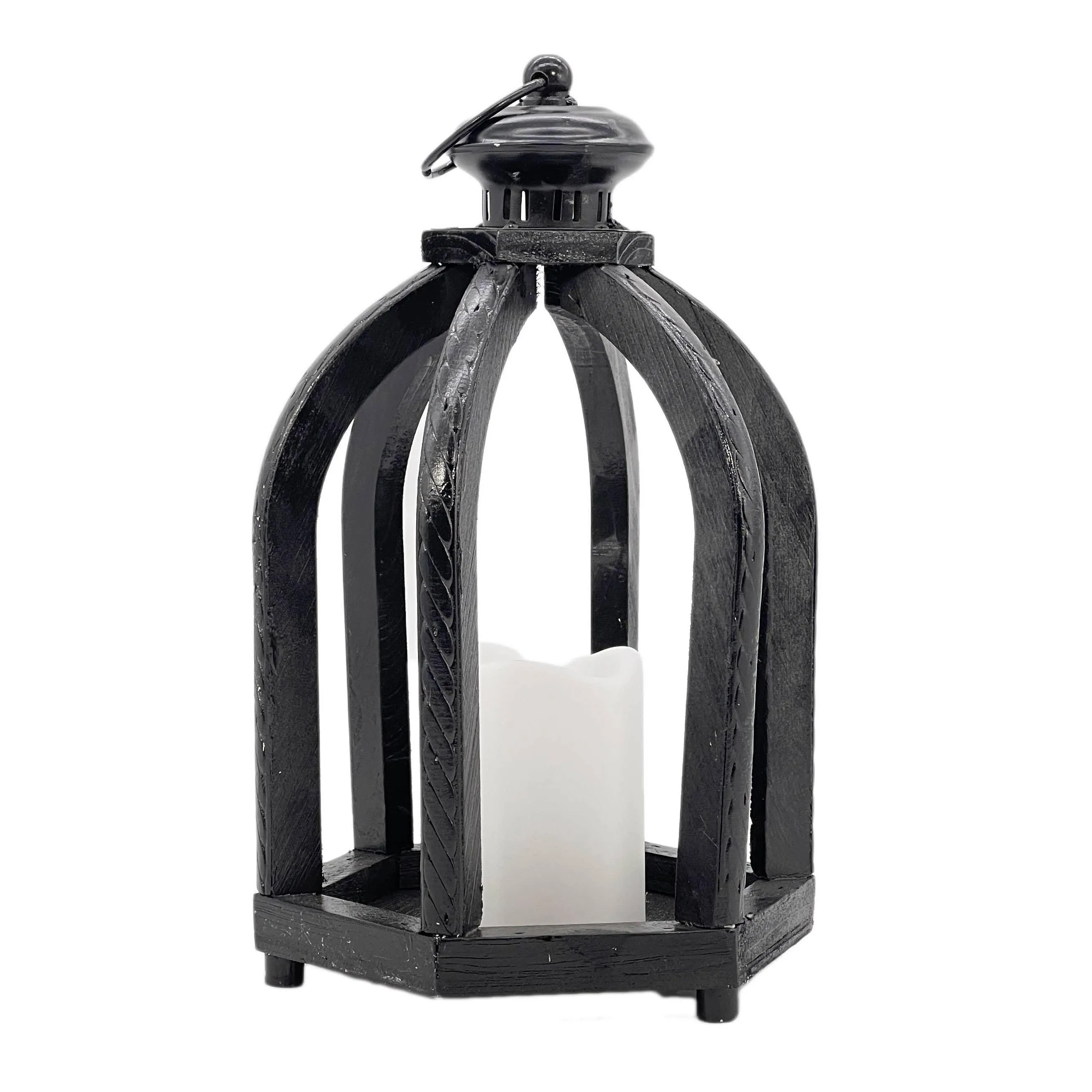 Rustic Wooden LED Candle Lantern