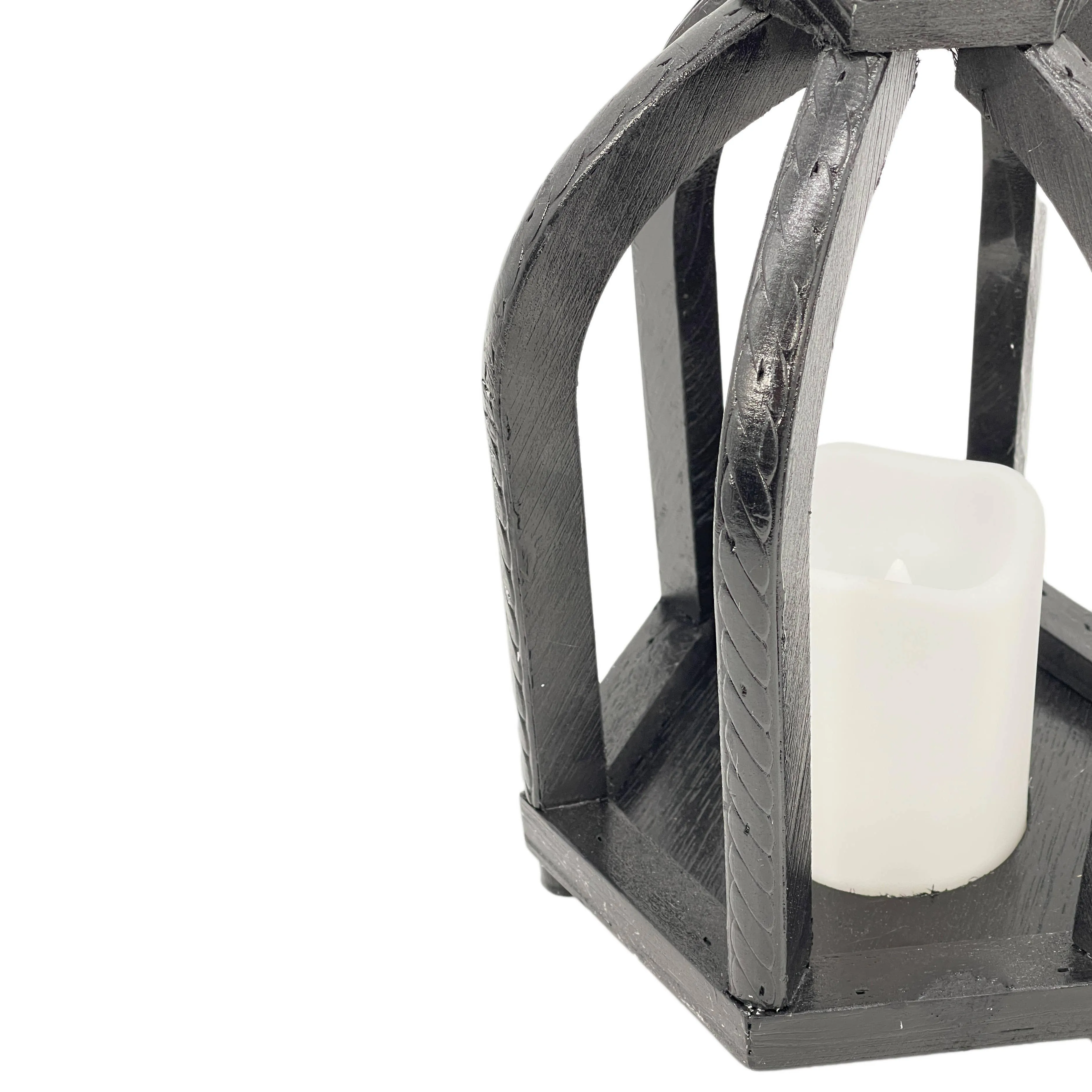Rustic Wooden LED Candle Lantern