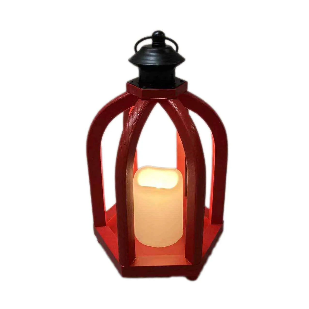 Rustic Wooden LED Candle Lantern