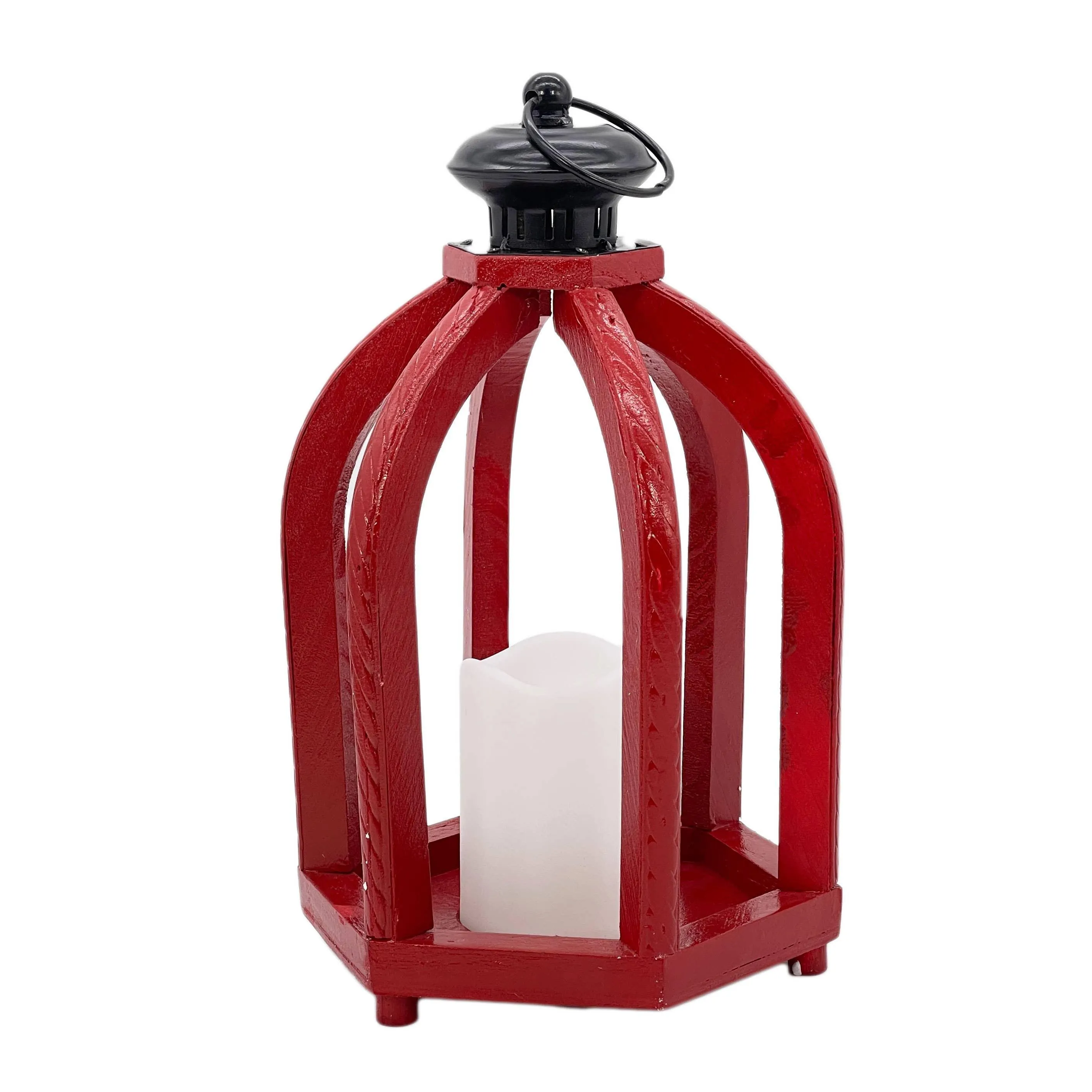 Rustic Wooden LED Candle Lantern