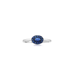 Sapphire Oval Halo Ring