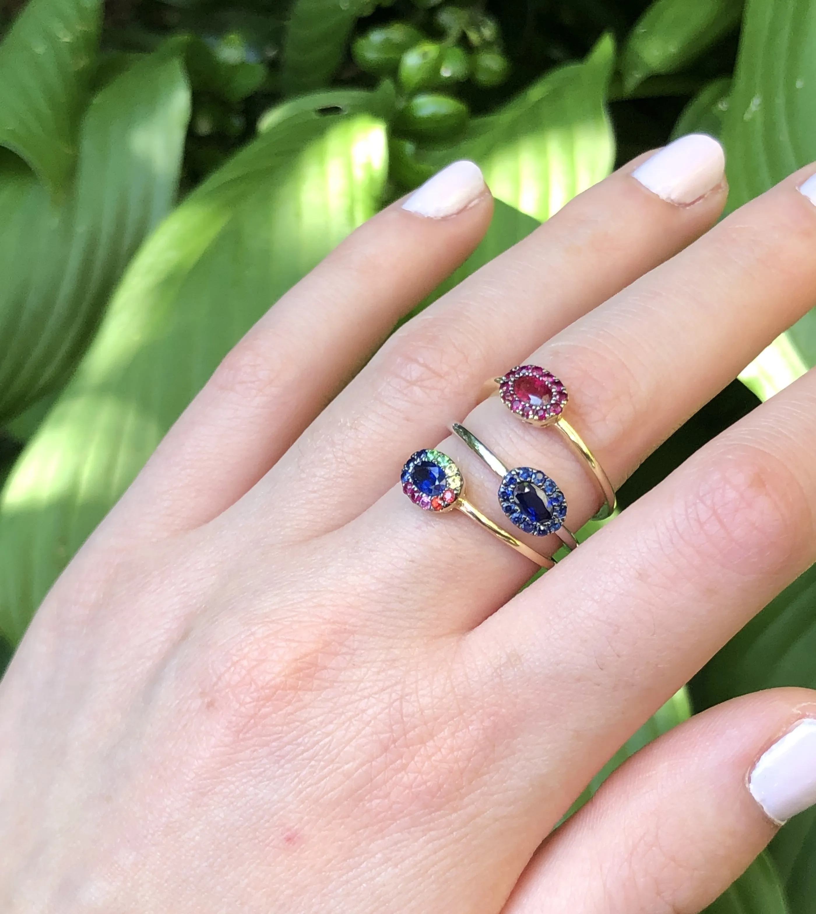Sapphire Oval Halo Ring