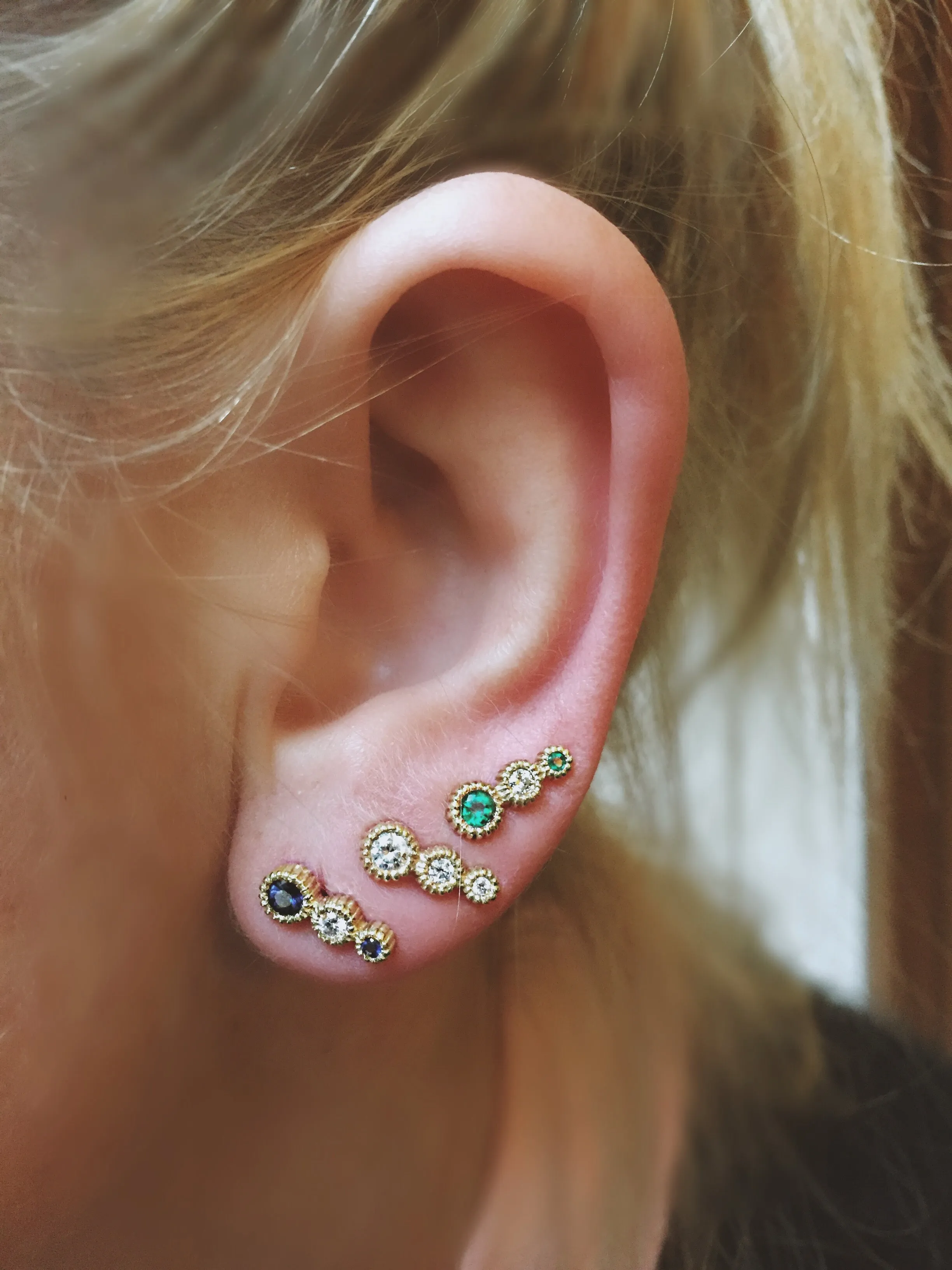 Sapphire Trio Stud