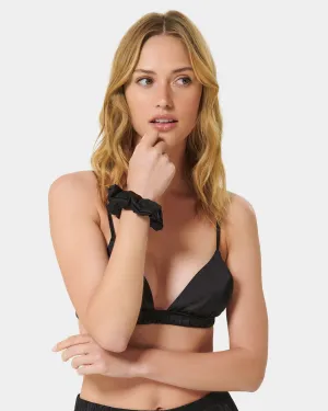 Saskia Luxury Satin Scrunchie Black 
