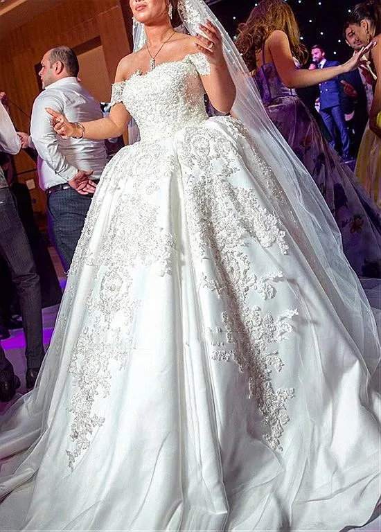 Satin Ball Gown Princess Wedding Dress