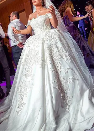 Satin Ball Gown Princess Wedding Dress