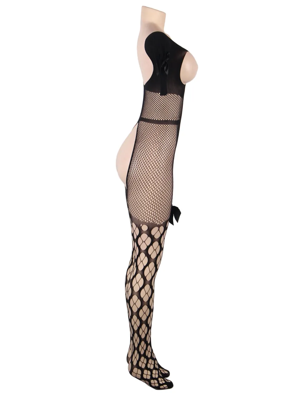 Scandals Fishnet Open Up Off the Shoulder Bodystocking