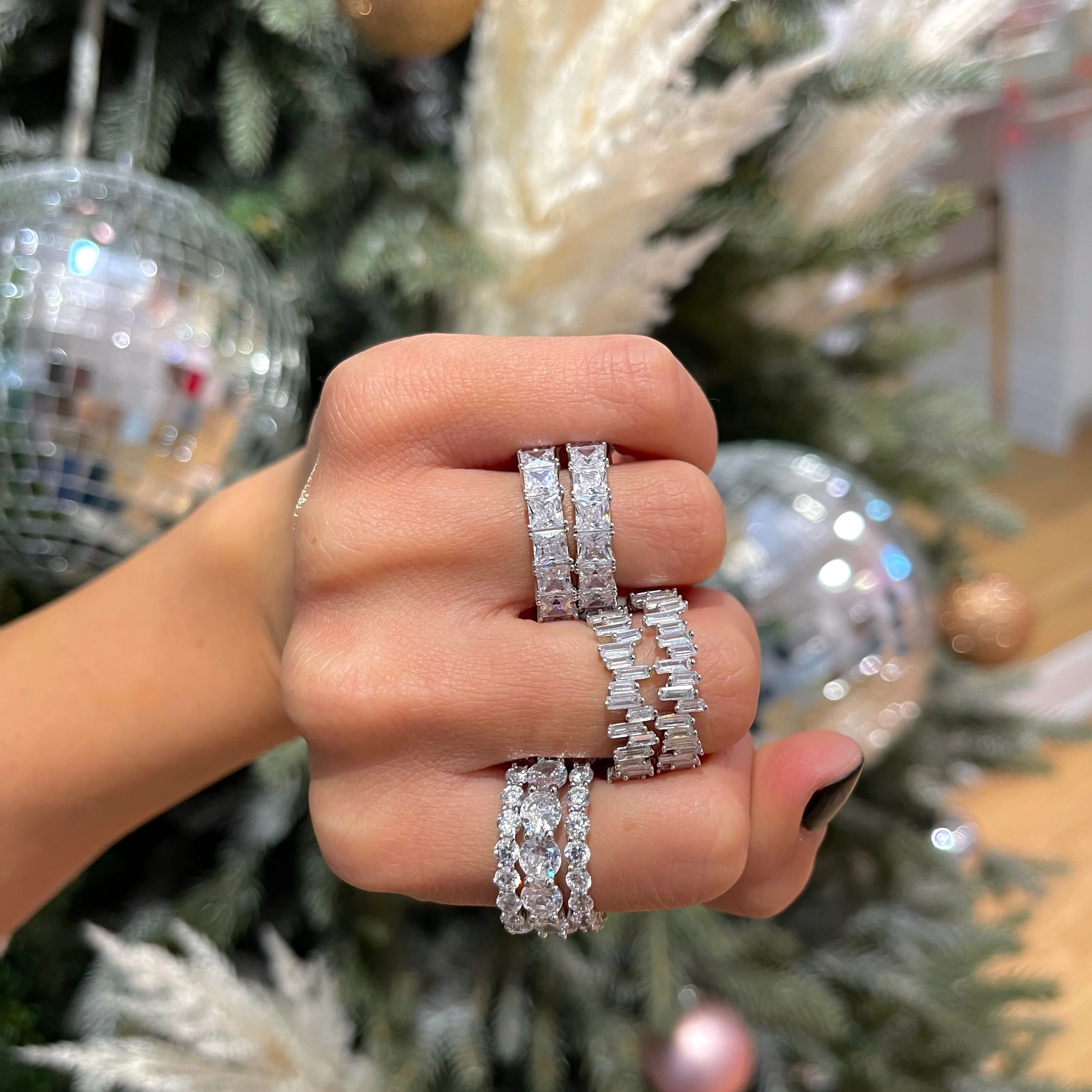 Scattered Baguette Eternity Band