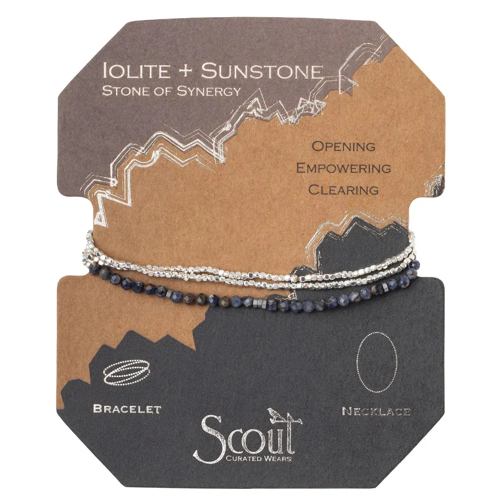 SD020 Delicate Bracelet Necklace Iolite Sunstone
