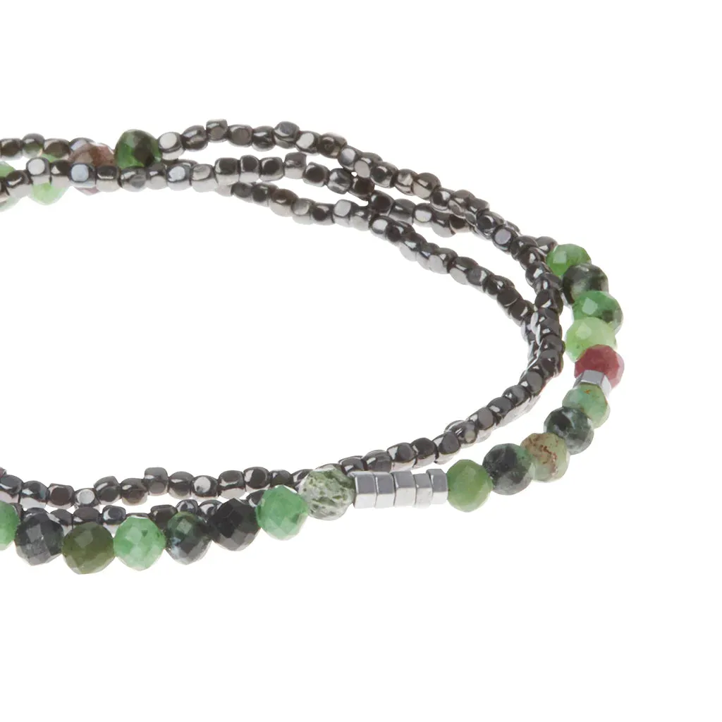 SD025 Delicate Bracelet Necklace Ruby Zoisite