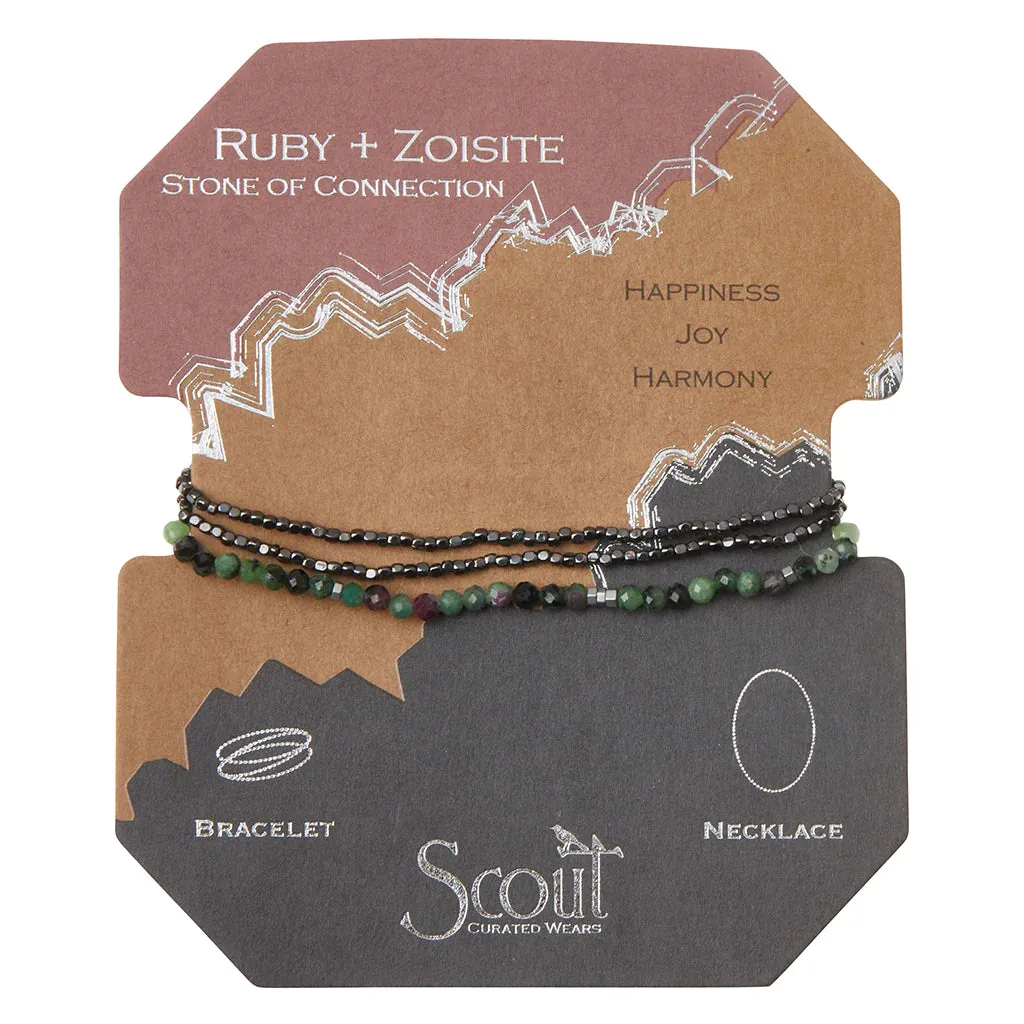 SD025 Delicate Bracelet Necklace Ruby Zoisite