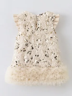 Sequin Bow Tulle Party Dress