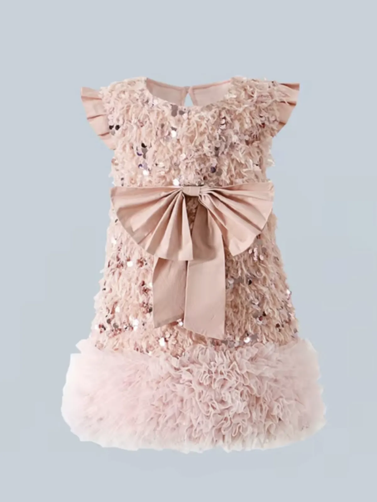 Sequin Bow Tulle Party Dress